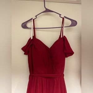 Azazie Burgundy Lucie Bridesmaid Dress Size A8